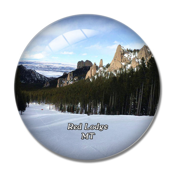 Red Lodge Mountain Montana USA 3D Fridge Magnet Crystal Glass