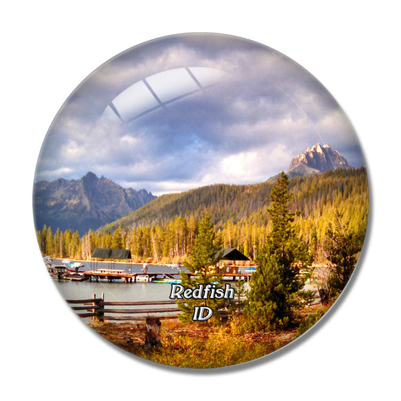 Redfish Lake Idaho USA 3D Fridge Magnet Crystal Glass