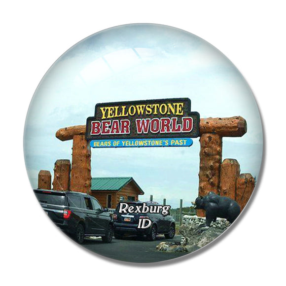 Rexburg Yellowstone Bear World Idaho USA 3D Fridge Magnet Crystal Glass