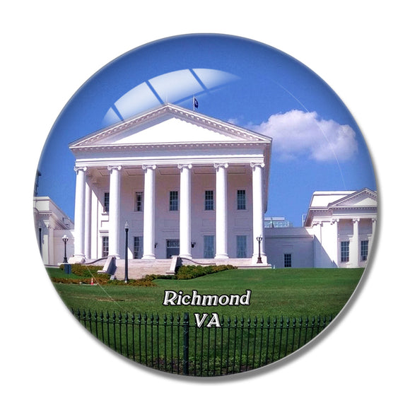 Richmond Virginia Capitol Building USA 3D Fridge Magnet Crystal Glass