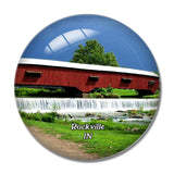 Rockville Bridgeton Covered Bridge Indiana USA 3D Fridge Magnet Crystal Glass