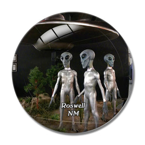 Roswell UFO Museum New Mexico USA 3D Fridge Magnet Crystal Glass