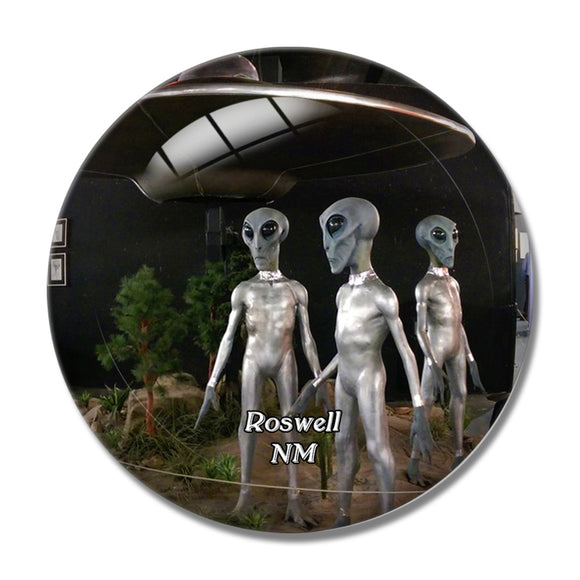 Roswell UFO Museum New Mexico USA 3D Fridge Magnet Crystal Glass