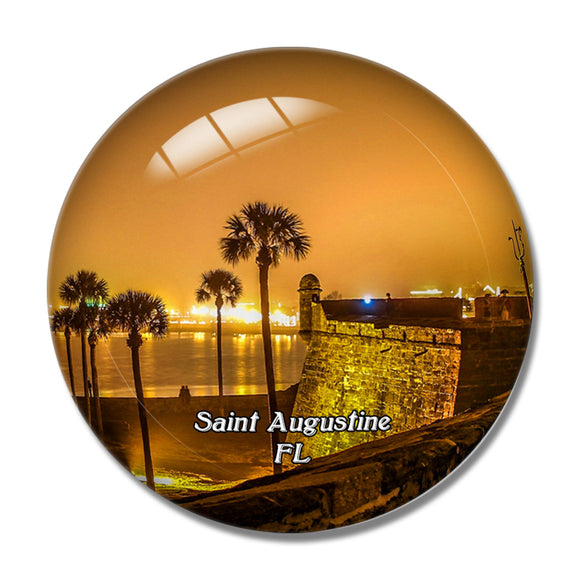 Saint Augustine Fort Florida USA 3D Fridge Magnet Crystal Glass