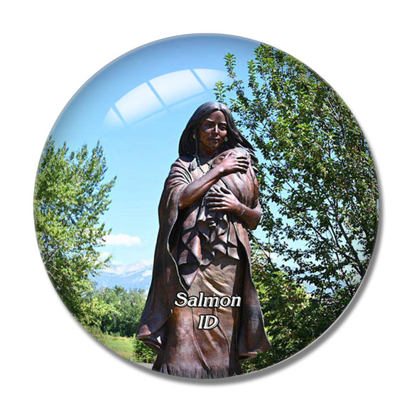 Salmon Sacajawea Interpretive Idaho USA 3D Fridge Magnet Crystal Glass