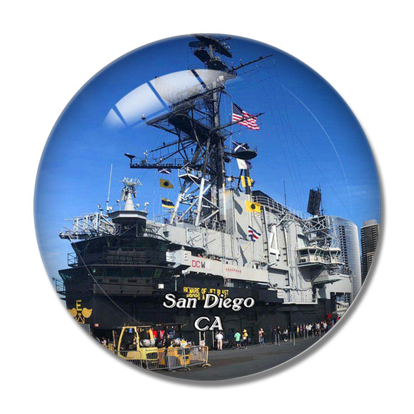 San Diego USS Midway Museum California USA 3D Fridge Magnet Crystal Glass