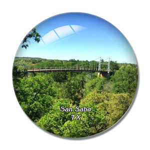 San Saba Bridge Texas USA 3D Fridge Magnet Crystal Glass