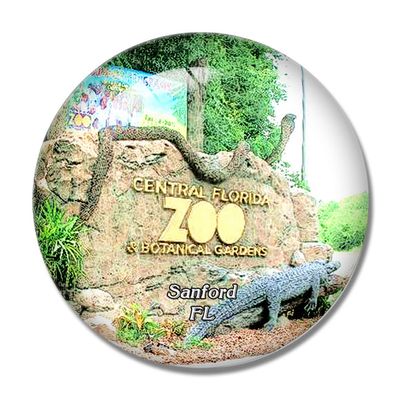 Sanford Zoo Florida USA 3D Fridge Magnet Crystal Glass