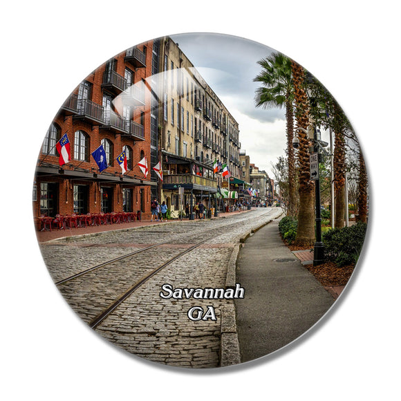 Savannah Georgia Old Town USA 3D Fridge Magnet Crystal Glass