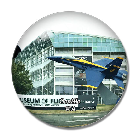 Seattle Museum of Flight Washington USA 3D Fridge Magnet Crystal Glass