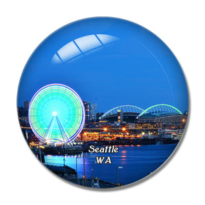 Seattle Washington USA 3D Fridge Magnet Crystal Glass