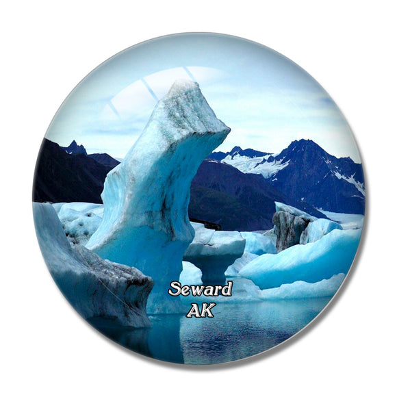 Seward Kenai Fjords Alaska USA 3D Fridge Magnet Crystal Glass