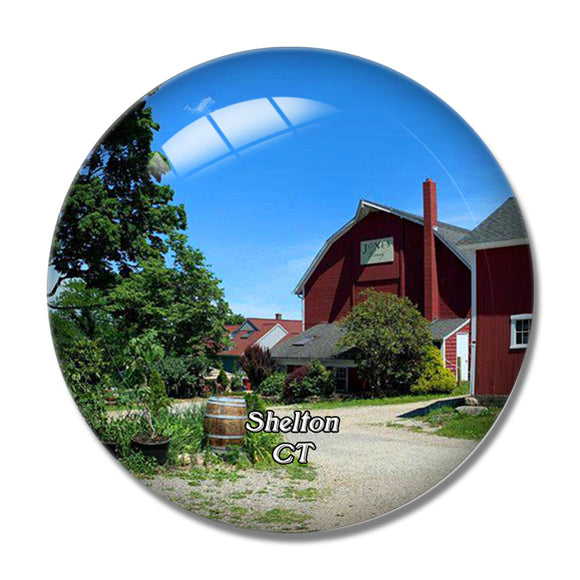 Shelton Jones Family Farm Connecticut USA 3D Fridge Magnet Crystal Glass