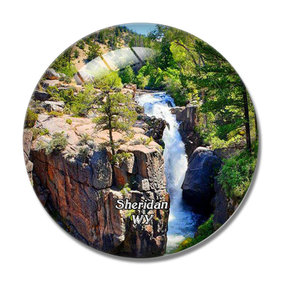 Sheridan Shell Falls Wyoming USA 3D Fridge Magnet Crystal Glass