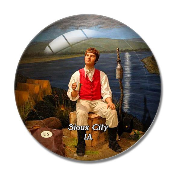 Sioux  Statue Iowa USA 3D Fridge Magnet Crystal Glass