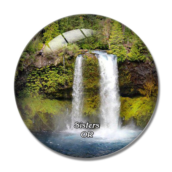Sisters Falls Oregon USA 3D Fridge Magnet Crystal Glass