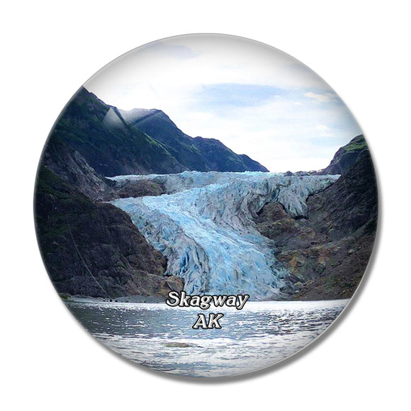 Skagway Davidson Glacier Alaska USA 3D Fridge Magnet Crystal Glass