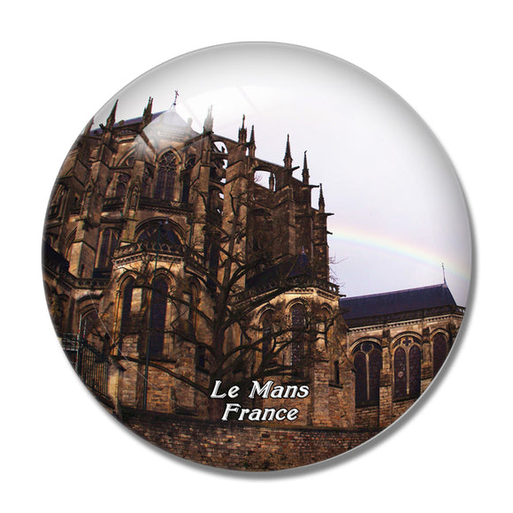 France Le Mans Cathedral 3D Fridge Magnet Crystal Glass