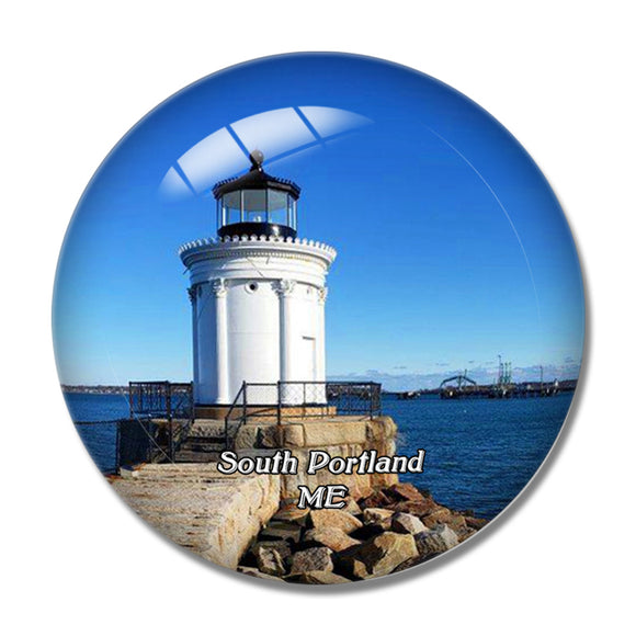 South Portland Lighthouse Maine USA 3D Fridge Magnet Crystal Glass