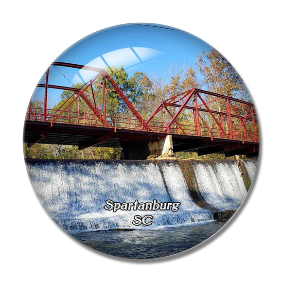 Spartanburg Bridge South Carolina USA 3D Fridge Magnet Crystal Glass