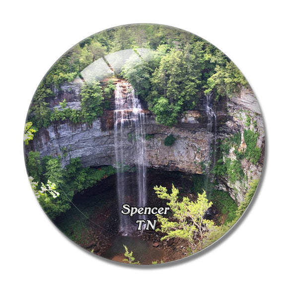 Spencer Falls Tennessee USA 3D Fridge Magnet Crystal Glass