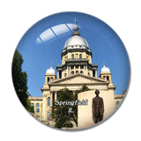 Springfield Illinois State Capitol USA 3D Fridge Magnet Crystal Glass