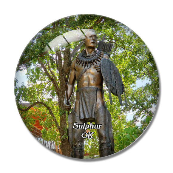 Sulphur Chickasaw Cultural Center Oklahoma USA 3D Fridge Magnet Crystal Glass