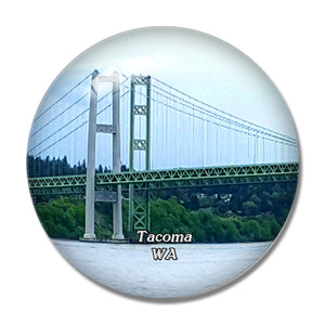 Tacoma Bridge Washington USA 3D Fridge Magnet Crystal Glass