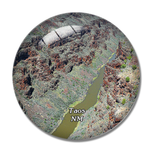 Taos Rio Grande River New Mexico USA 3D Fridge Magnet Crystal Glass