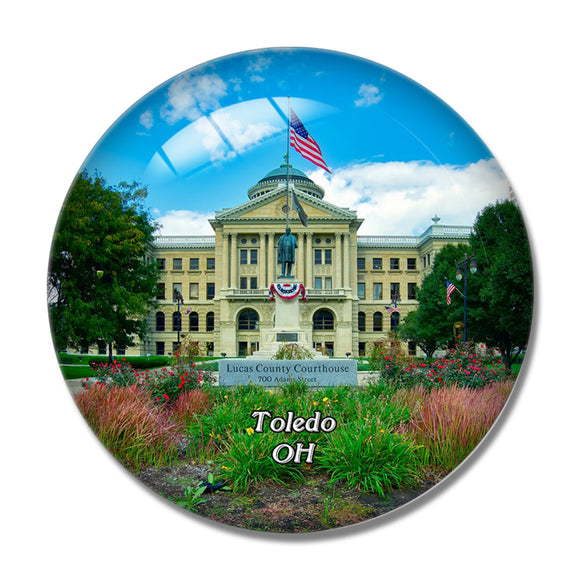 Toledo Courthouse Ohio USA 3D Fridge Magnet Crystal Glass