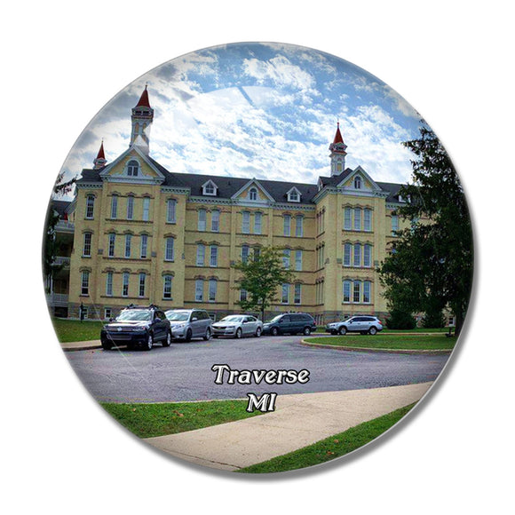 Traverse  Village Michigan USA 3D Fridge Magnet Crystal Glass