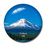 Trillium Lake Oregon USA 3D Fridge Magnet Crystal Glass