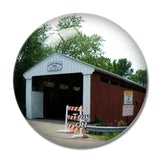 Troy Eldean Covered Bridge Ohio USA 3D Fridge Magnet Crystal Glass