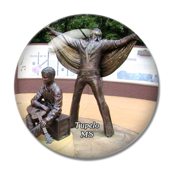 Tupelo Elvis Presley Museum Mississippi USA 3D Fridge Magnet Crystal Glass