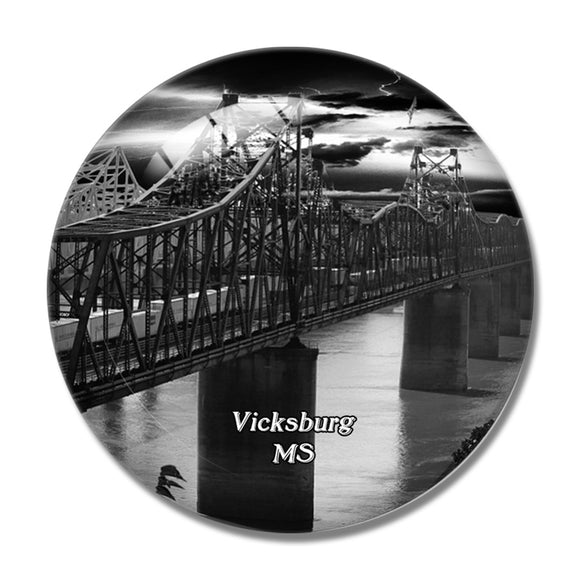 Vicksburg Railway Bridge Mississippi USA 3D Fridge Magnet Crystal Glass