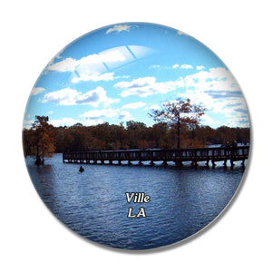 Ville Platte Chicot State Park Louisiana USA 3D Fridge Magnet Crystal Glass