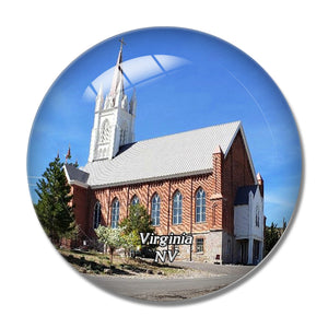 Virginia  Church Nevada USA 3D Fridge Magnet Crystal Glass