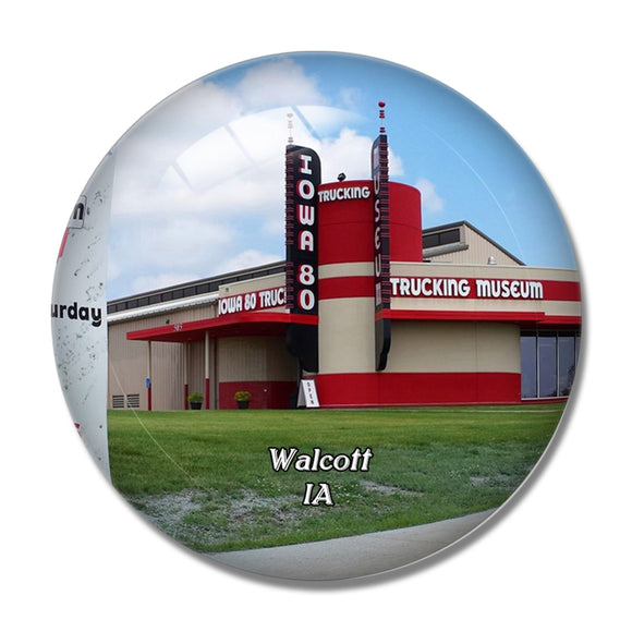 Walcott Iowa Trucking Museum USA 3D Fridge Magnet Crystal Glass