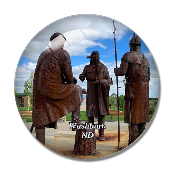 Washburn Statue North Dakota USA 3D Fridge Magnet Crystal Glass