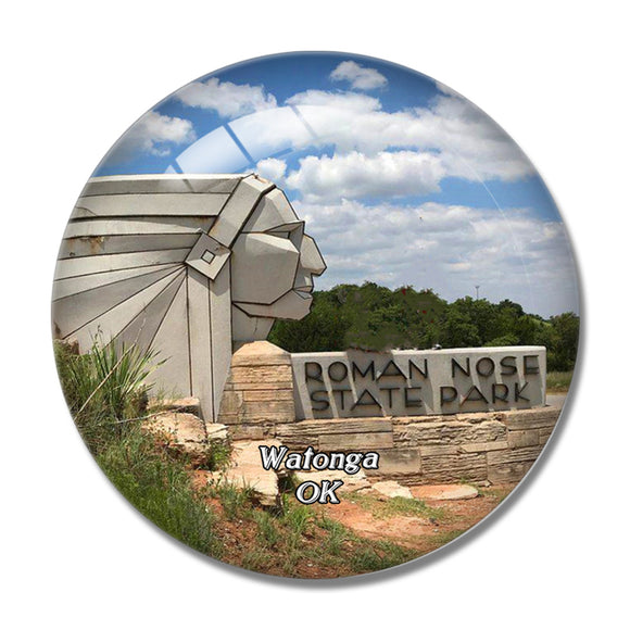 Watonga Roman Nose State Park Oklahoma USA 3D Fridge Magnet Crystal Glass