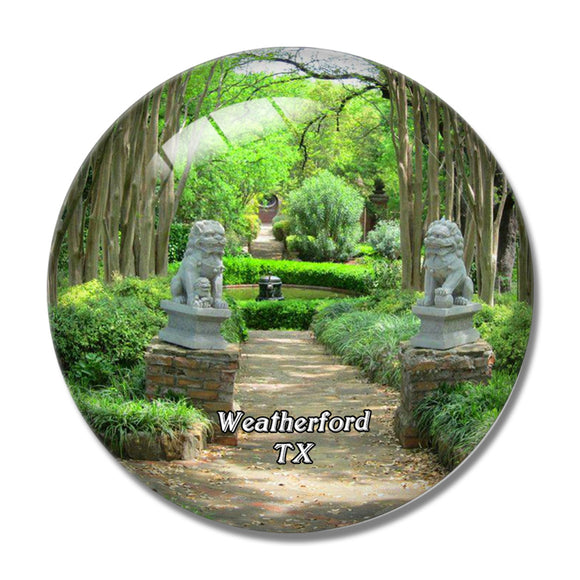 Weatherford Chandor Gardens Texas USA 3D Fridge Magnet Crystal Glass