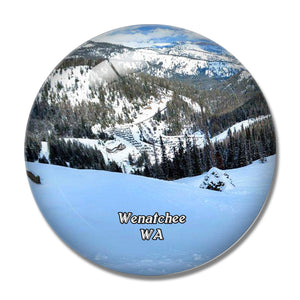 Wenatchee Ski Resort Washington USA 3D Fridge Magnet Crystal Glass