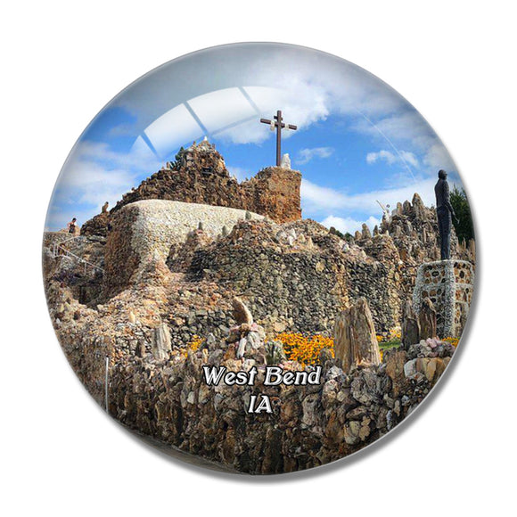 West Bend Grotto Iowa USA 3D Fridge Magnet Crystal Glass