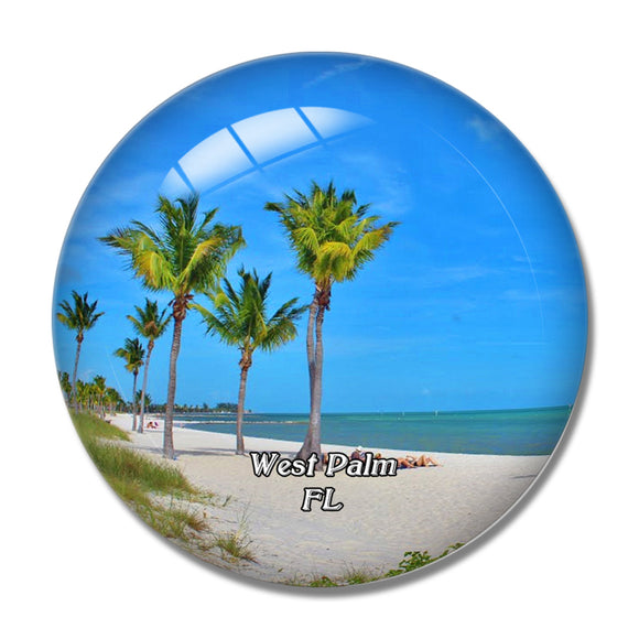 West Palm Beach Florida USA 3D Fridge Magnet Crystal Glass