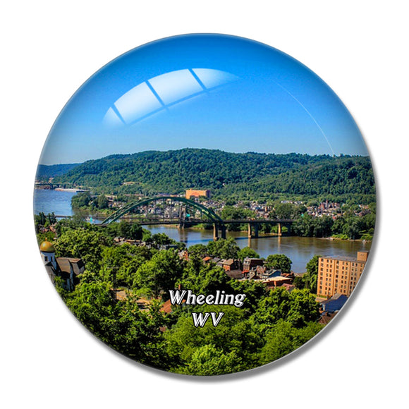 Wheeling West Virginia USA 3D Fridge Magnet Crystal Glass