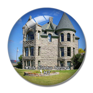 White Sulphur Springs Castle Montana USA 3D Fridge Magnet Crystal Glass