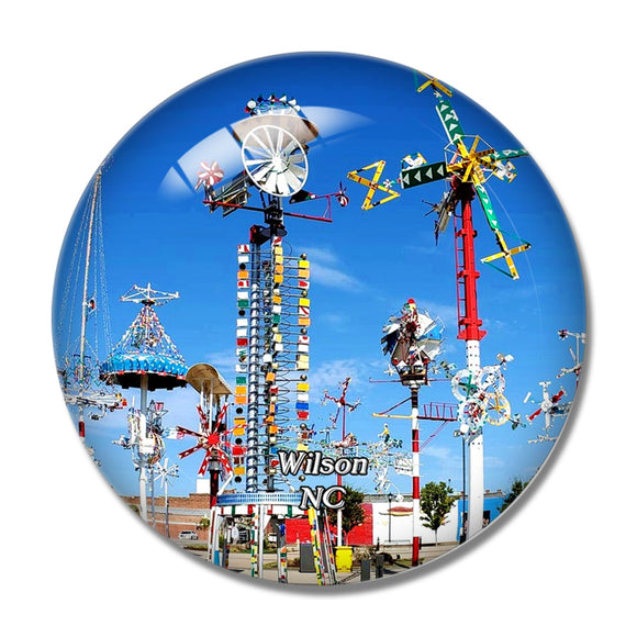 Wilson Vollis Simpson Whirligig Park North Carolina USA 3D Fridge Magnet Crystal Glass