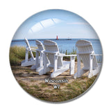 Wisconsin Lake Michigan USA 3D Fridge Magnet Crystal Glass