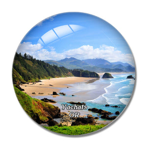 Yachats Beach Oregon USA 3D Fridge Magnet Crystal Glass