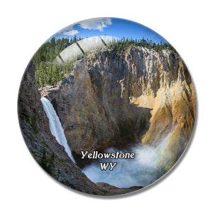 Yellowstone Falls Wyoming USA 3D Fridge Magnet Crystal Glass